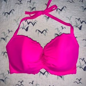 VS Swim Hot Pink Halter Bathing Suit Top 34DDD